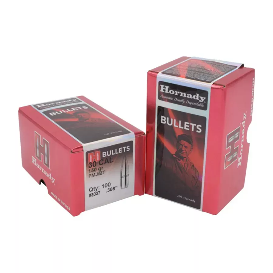 Hornady 30 Caliber (308 diameter) 150 gr FMJ-BT