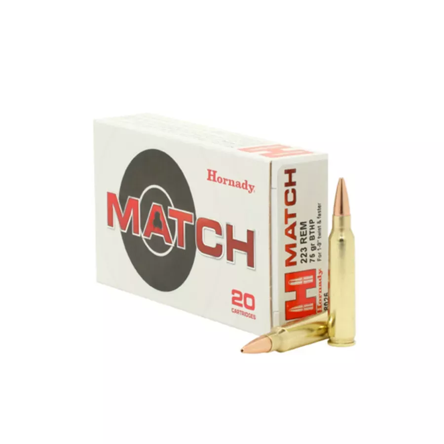 Hornady Remington Ammo - 223 BTHP Match - 75GR