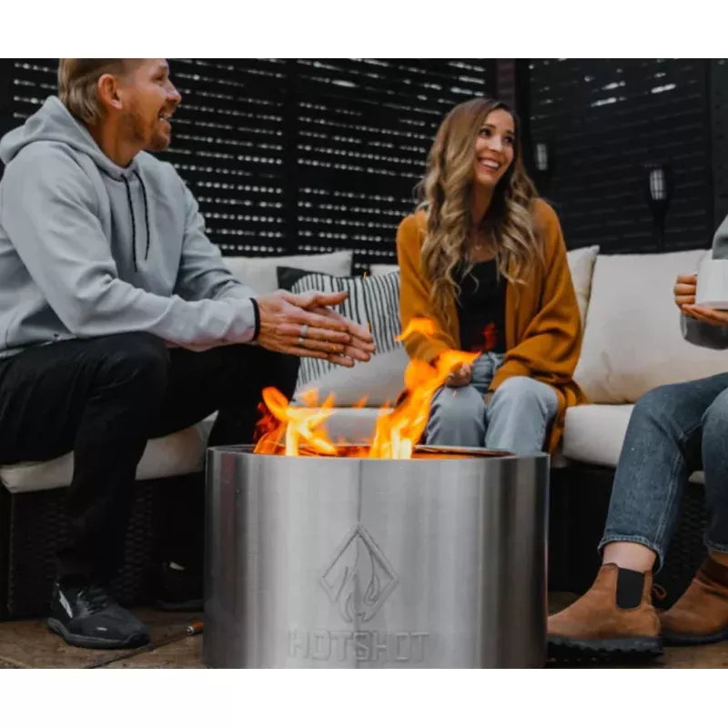 Hot Shot Stainless Steel Outdoor Smokeless Fire Pit 25 in Round x 17 in Tall 5636675