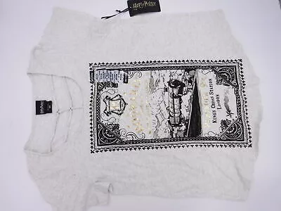 Hot Topic Women’s Harry Potter Platform 9 3/4 Cream Shirt Medium