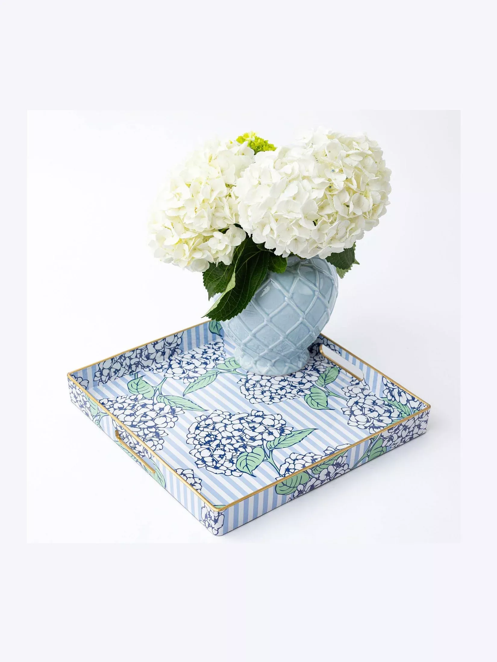 Hydrangea Stem Square Tray