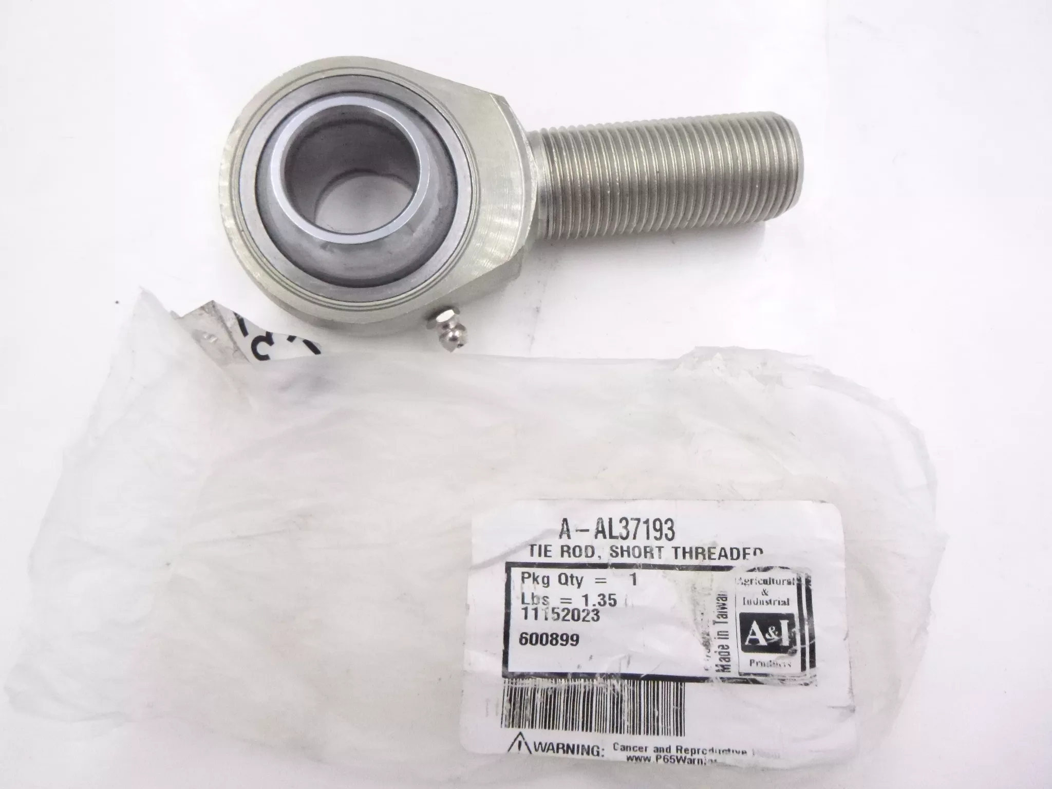 A&I Short A-Al37193 Threaded Tie Rod For John Deere1550 1750 1950 2040S