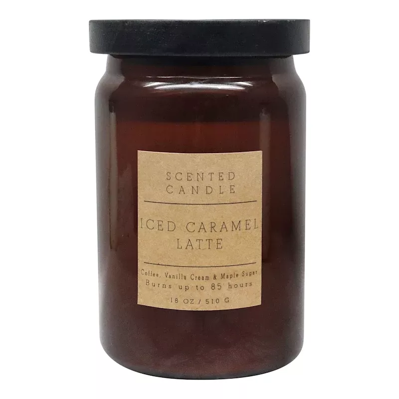 Iced Caramel Latte Scented Jar Candle, 18oz