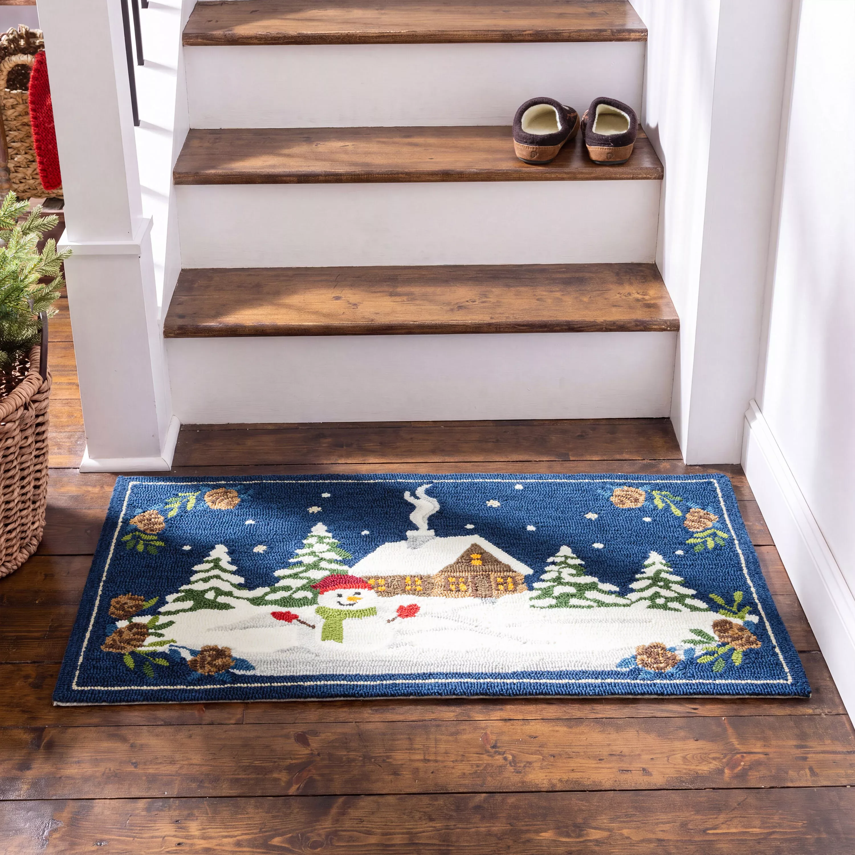 Indoor/Outdoor Cabin Hooked Polypropylene Accent Rug 24"x42"