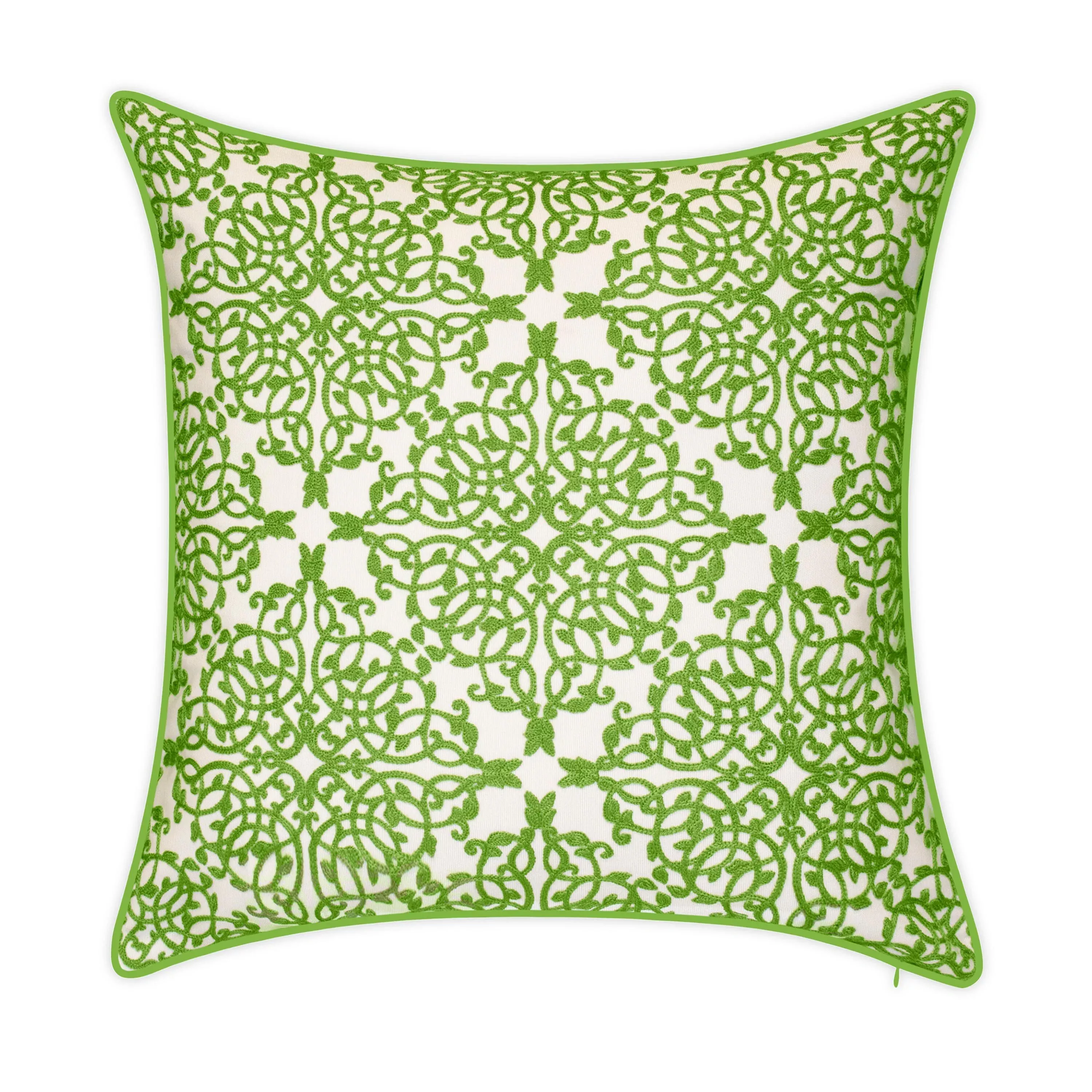 Indoor/Outdoor Embroidered Lacework Throw Pillow
