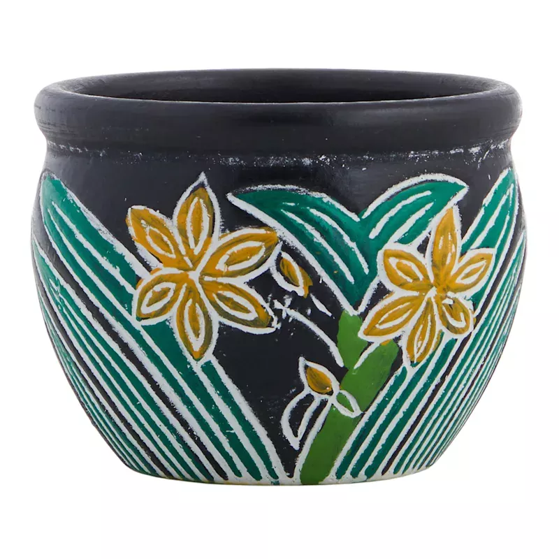 Indoor Thai Yellow Lily Clay Pot, Medium