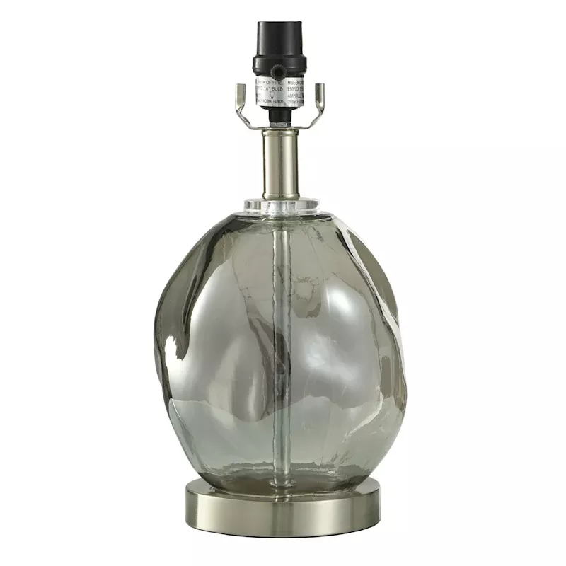 Iridescent Smoke Glass Lamp, 14.5"