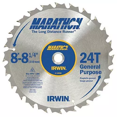 Irwin 14050ZR "Marathon" Miter & Table Saw Blade 8-1/4"