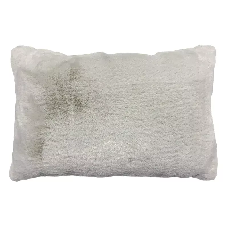 Ivory Chinchilla Faux Fur Luxury Throw Pillow, 14x20