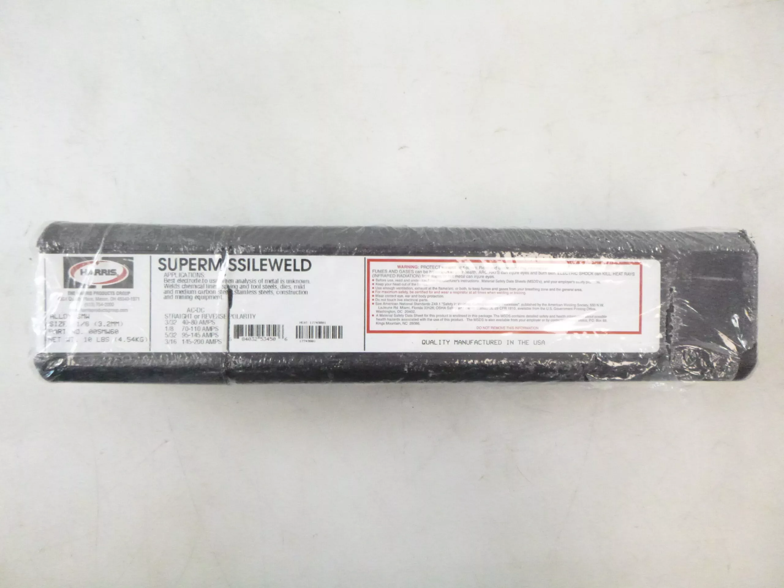 J.W.Harris 00SMW60 Super Missile Weld Alloy Stick Electrode 1/8″ X 14″ 10 Lbs.