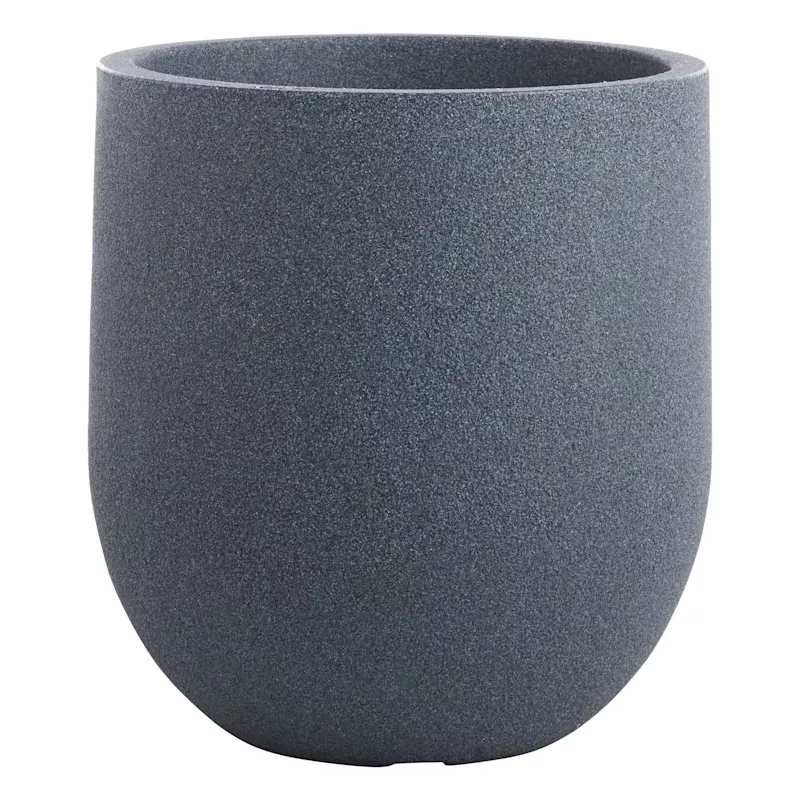 Japi Charcoal Grey Rustic Cask Outdoor Planter, Small