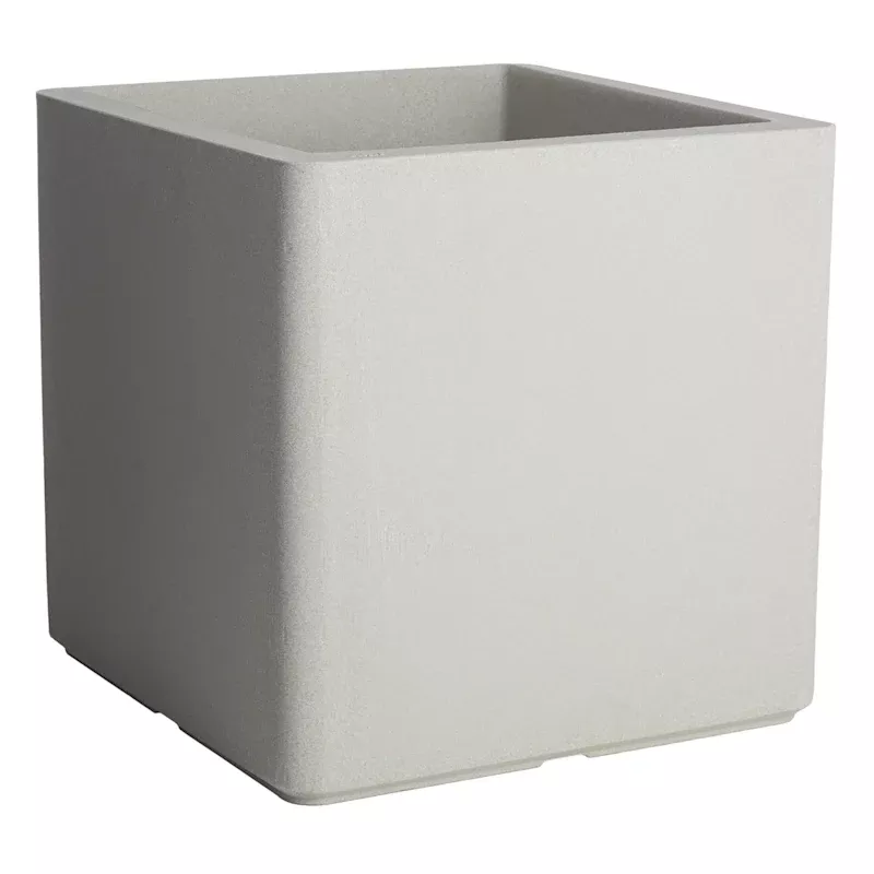 Japi Flat Sandstone Cube Outdoor Planter, Large