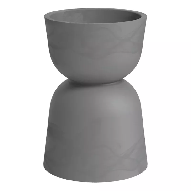 Japi Grey Burnt Cement Reverse Outdoor Planter, Large