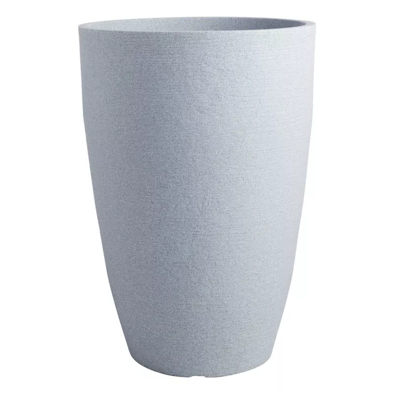 Japi Grey Granite Modern Tall Outdoor Planter, Medium