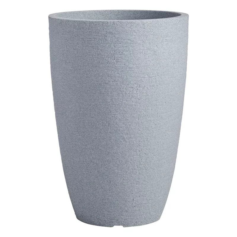 Japi Grey Granite Modern Tall Outdoor Planter, Small