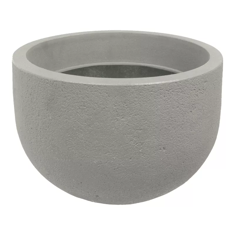 Japi Grey Round Rustic Stone Outdoor Planter, Medium