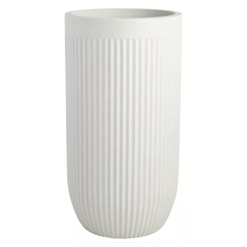 Japi Off-White Tall Fluted Outdoor Planter, Medium