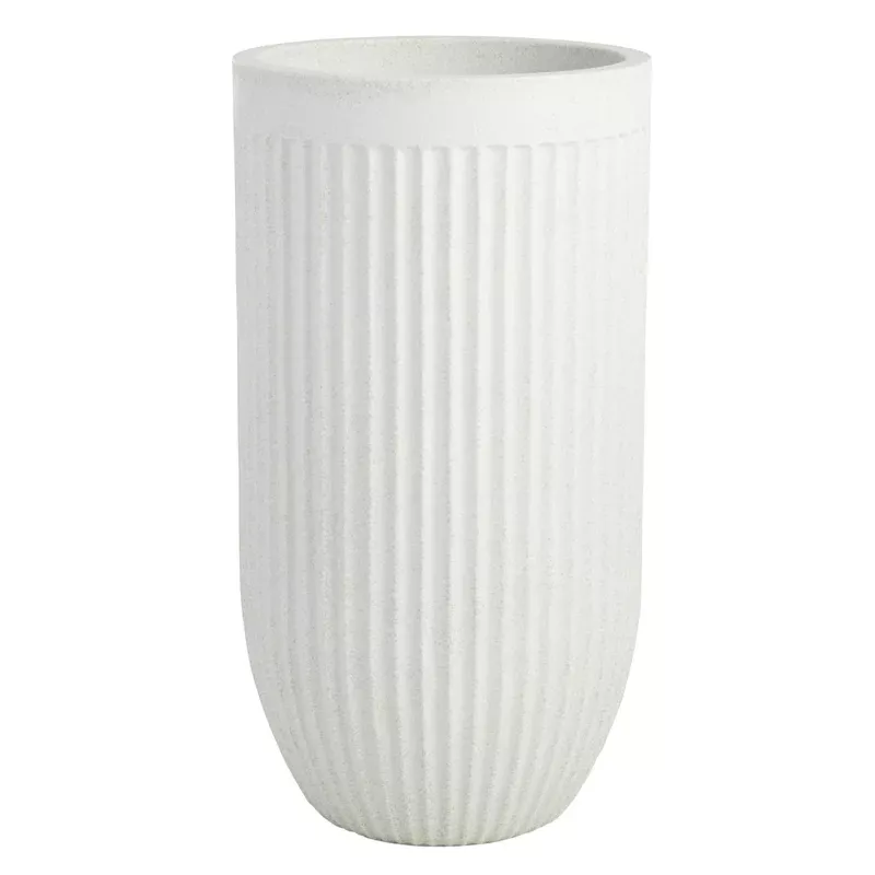 Japi Off-White Tall Fluted Outdoor Planter, Small