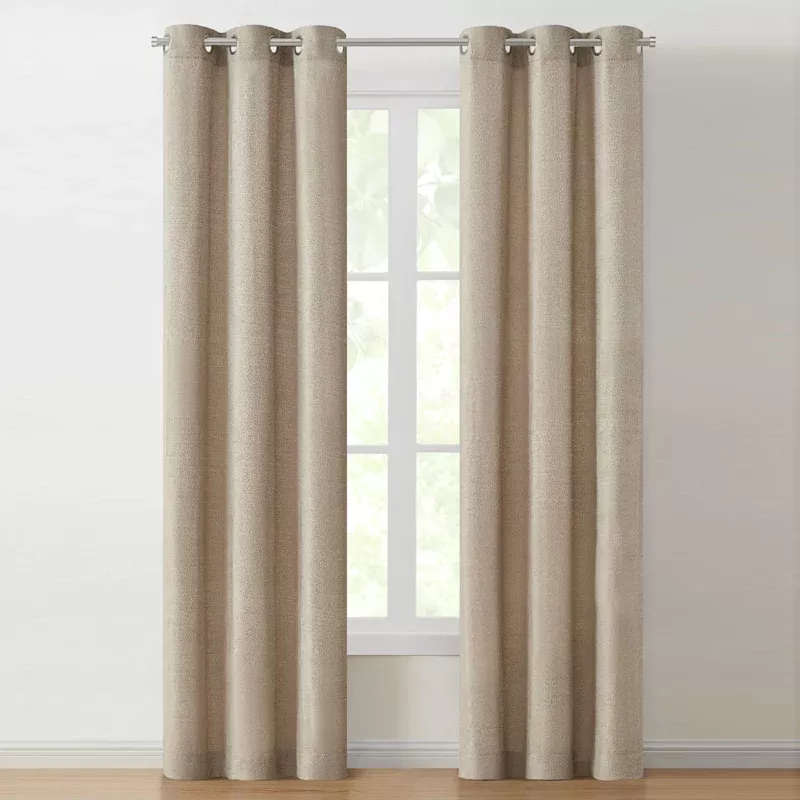 Jessica Tan Chenille Light Filtering Curtain Panel, 84"
