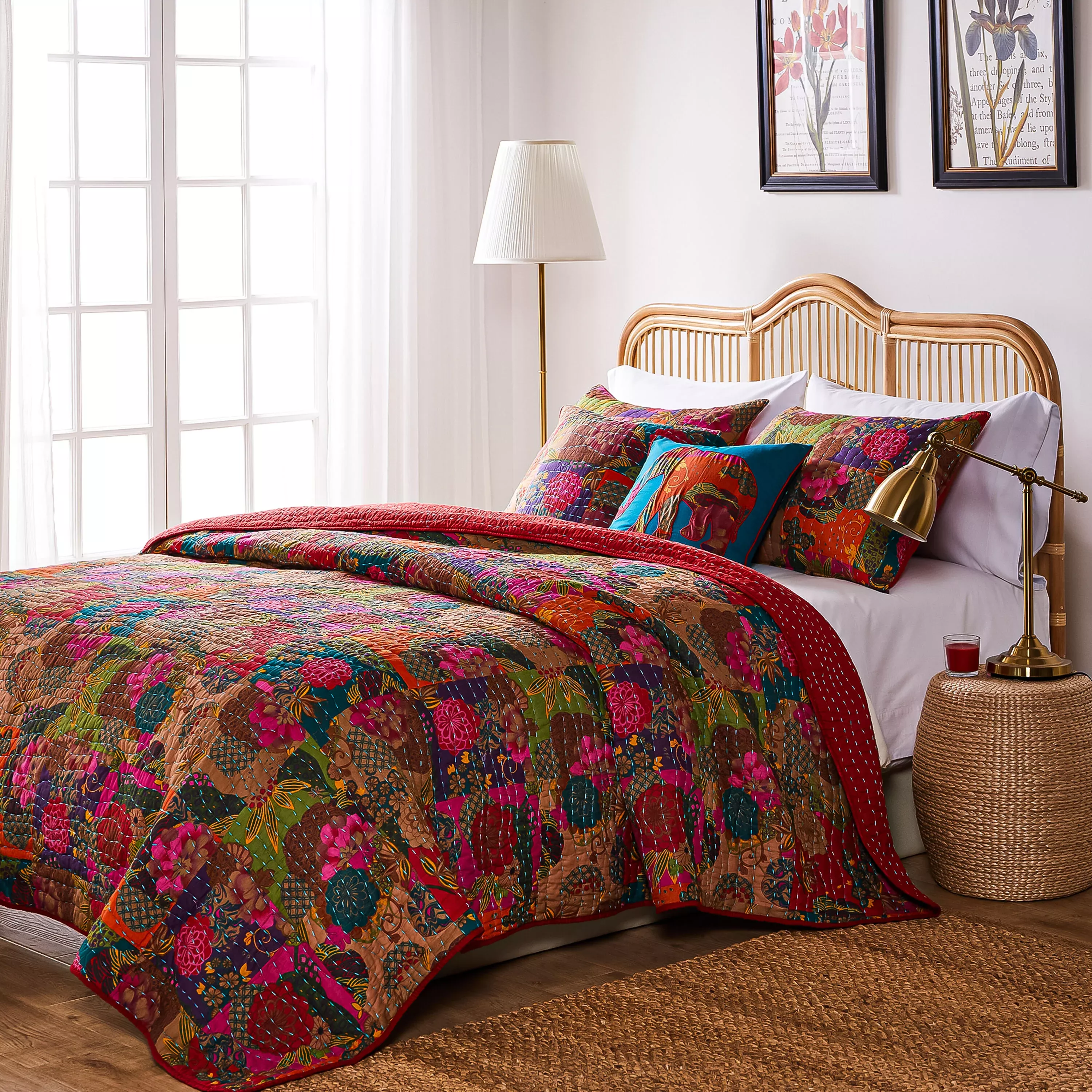 Jewel Bonus Quilt Set, Red