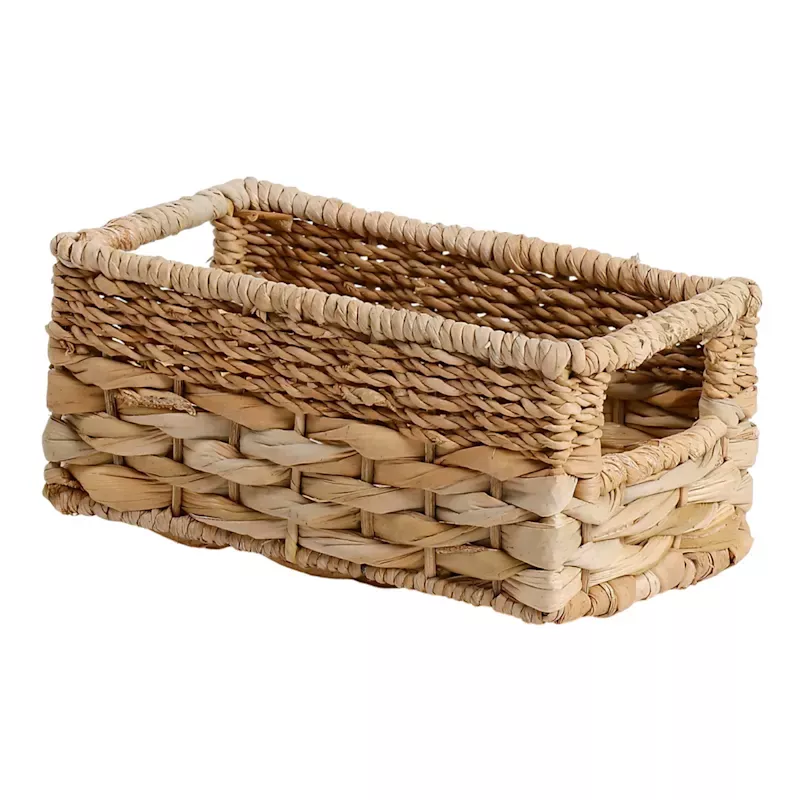 Joan Water Hyacinth Rectangle Storage Basket, Small