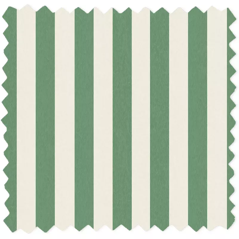 Jockey Stripe Green/Magnolia Linen Fabric