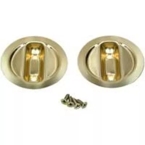 Johnson Hardware 21-3PPK2 Dummy Pocket Door Pulls, Brass Plated