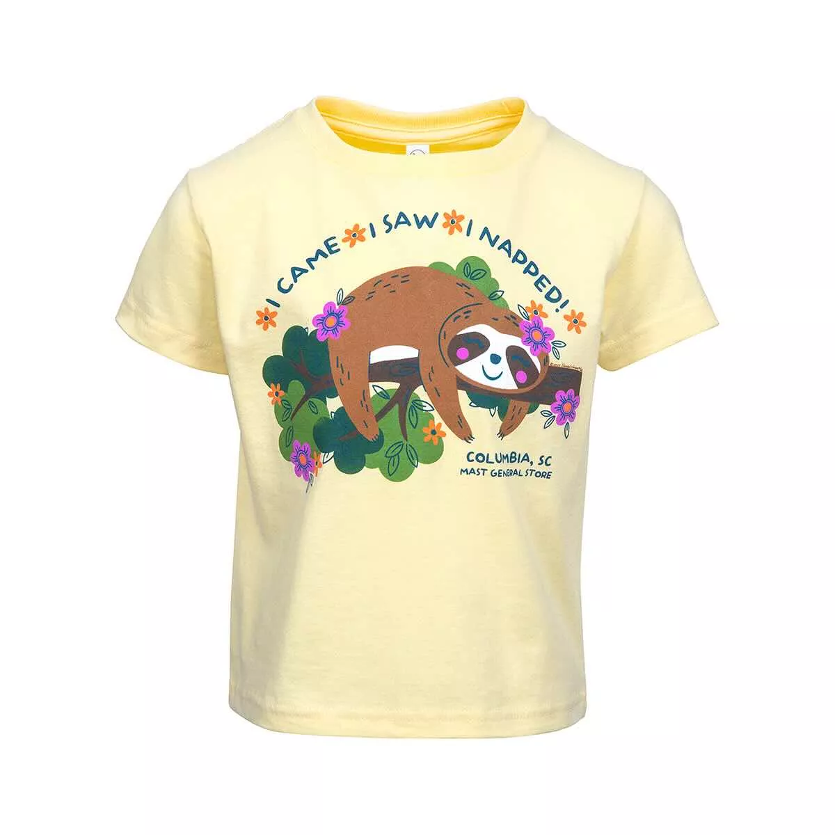 Julie and Joe Toddler Mast General Store Columbia Sloth Short Sleeve T-Shirt