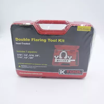 K Tool Double Flaring Tool Kit Includes 7 Adapters From 3/16″ -5/8″ KTI-70060