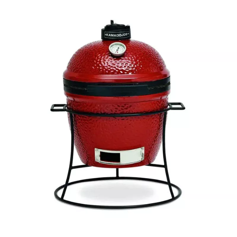 Kamado Joe:Joe Jr. Red w/ Cart, Heat Deflector & Tools