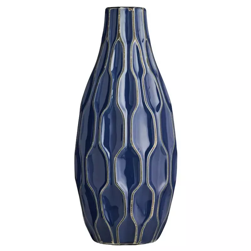 Katherine Blue Ceramic Vase, 15"