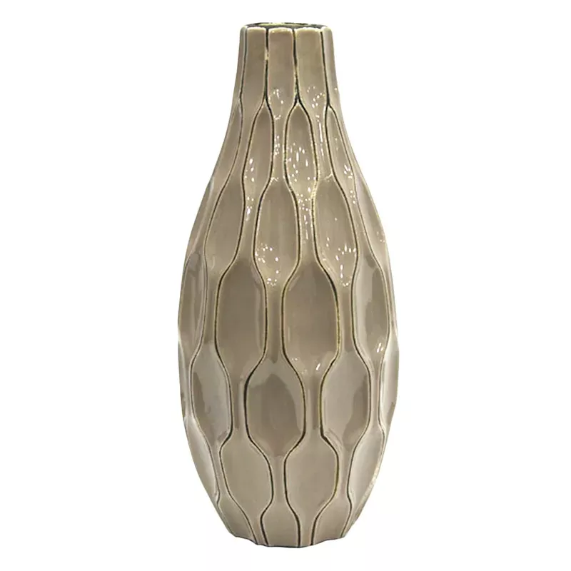 Katherine Grey Ceramic Vase, 15"