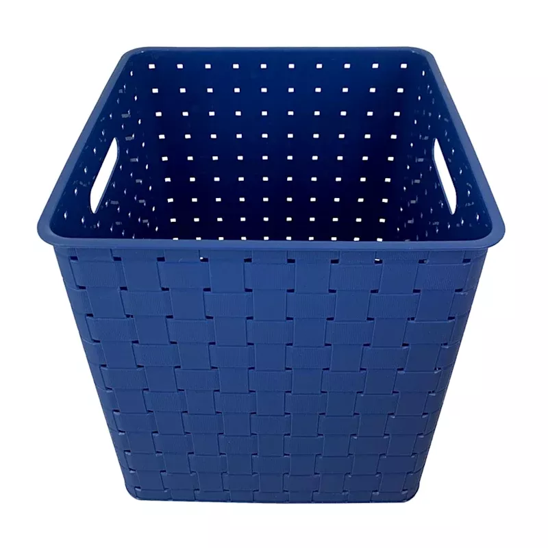 Kids Blue Strap Weave Storage Basket, 12"