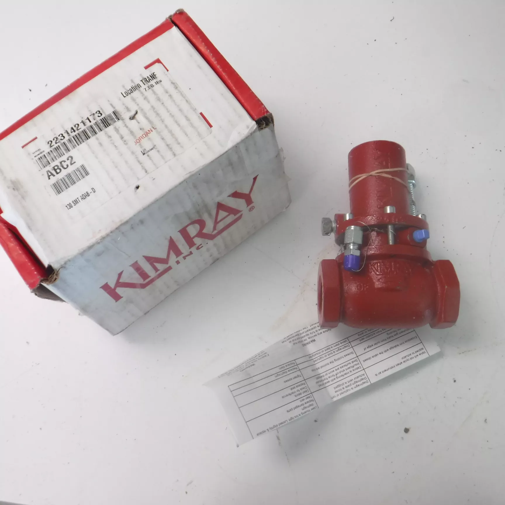 Kimray 1″ Pneumatic Low Pressure Control Valve ABC2 130 SMT ADAB-D