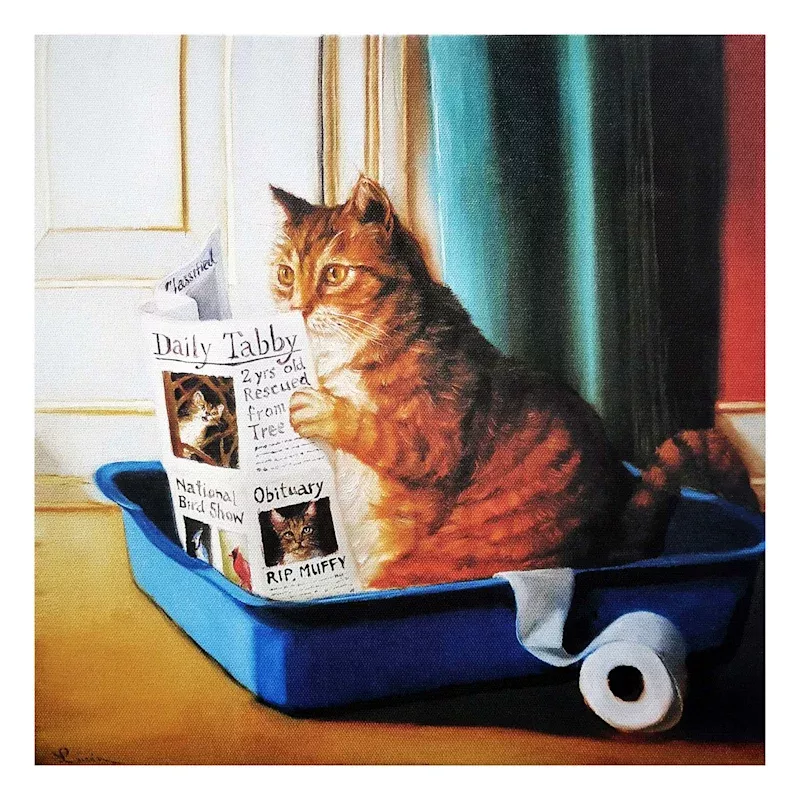 Kitty Throne Canvas Wall Art, 12"