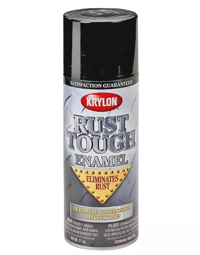 Krylon RTA9218 Rust Tough Spray Paint, 12 Oz, Flat Black
