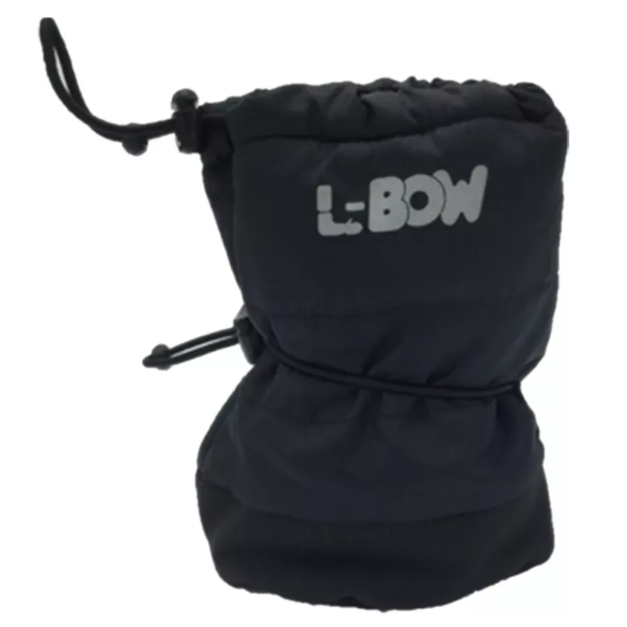L-Bow Infant Booties - Black - 0-12M