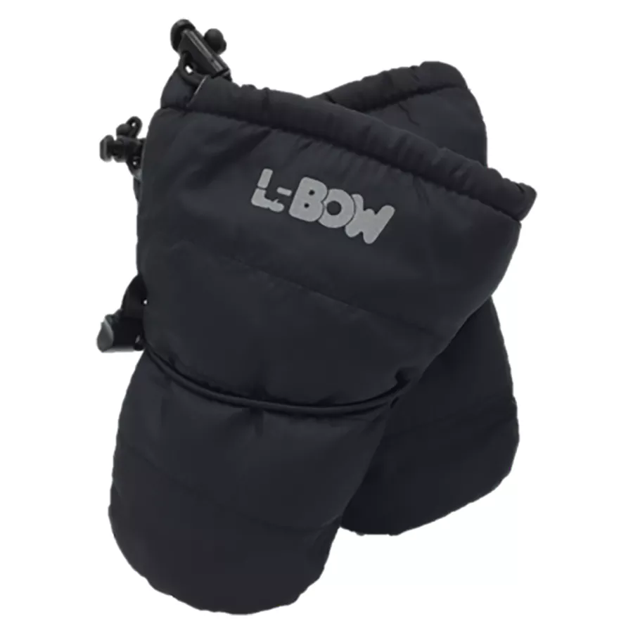L-Bow Infant Mitts - Black - 0-12M