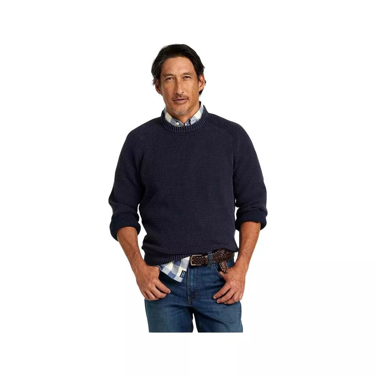 L.L.Bean Men's Sunwashed Textured Cotton Crewneck Sweater