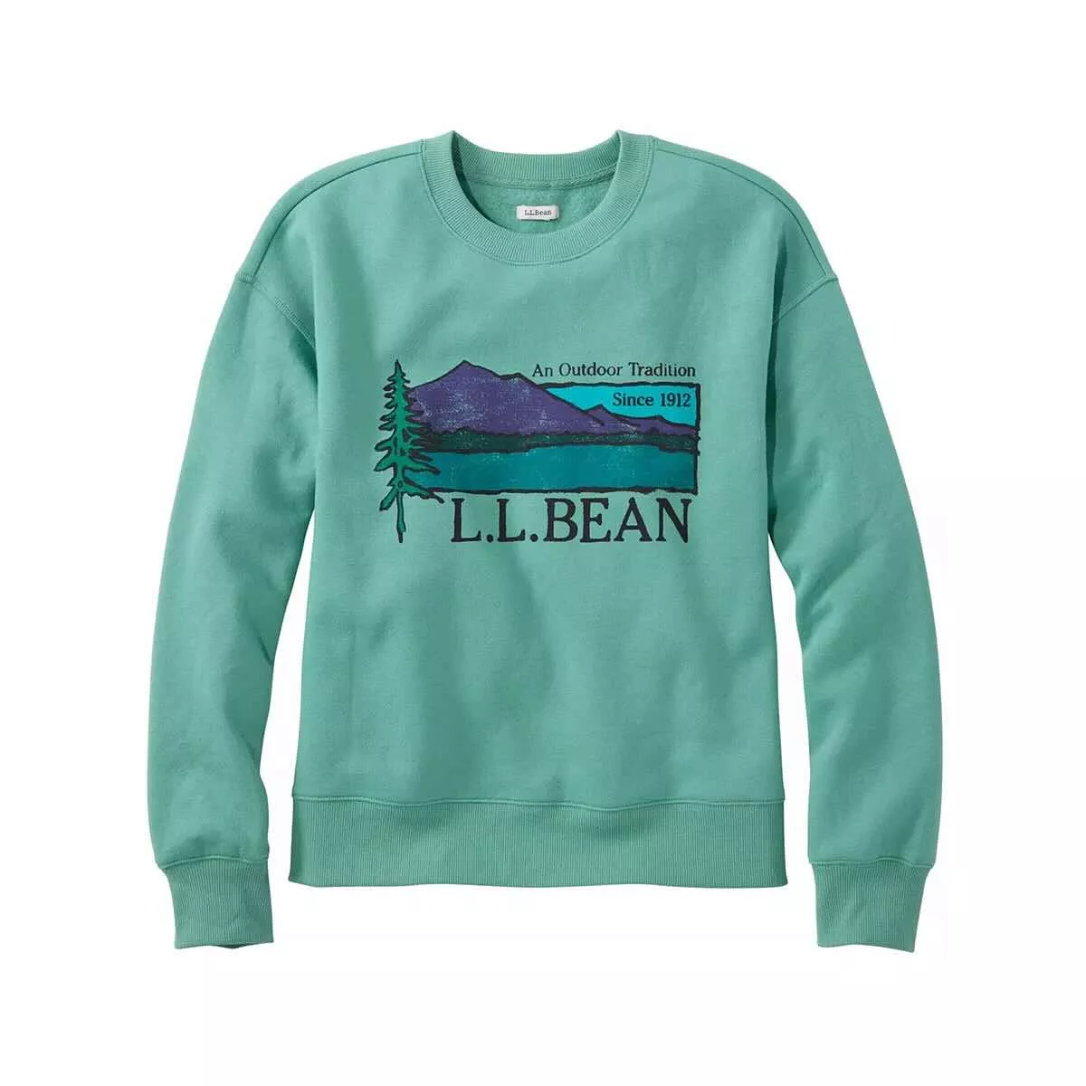 L.L.Bean Women's Mountain Classic Logo Crewneck Sweatshirt - Curvy