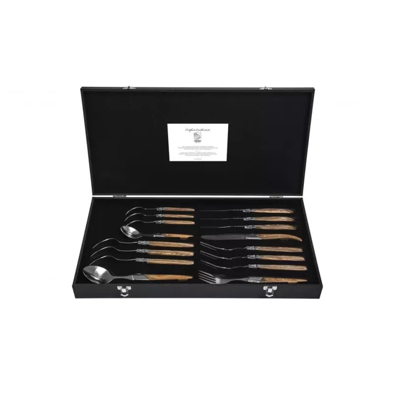 Laguiole – Luxury Line Couvert 16-delig Olijfhout