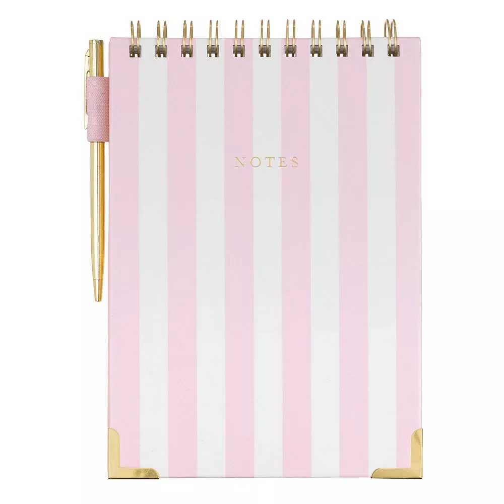 Laura Ashley - Pink Stripes Garden Blooms Steno Pad