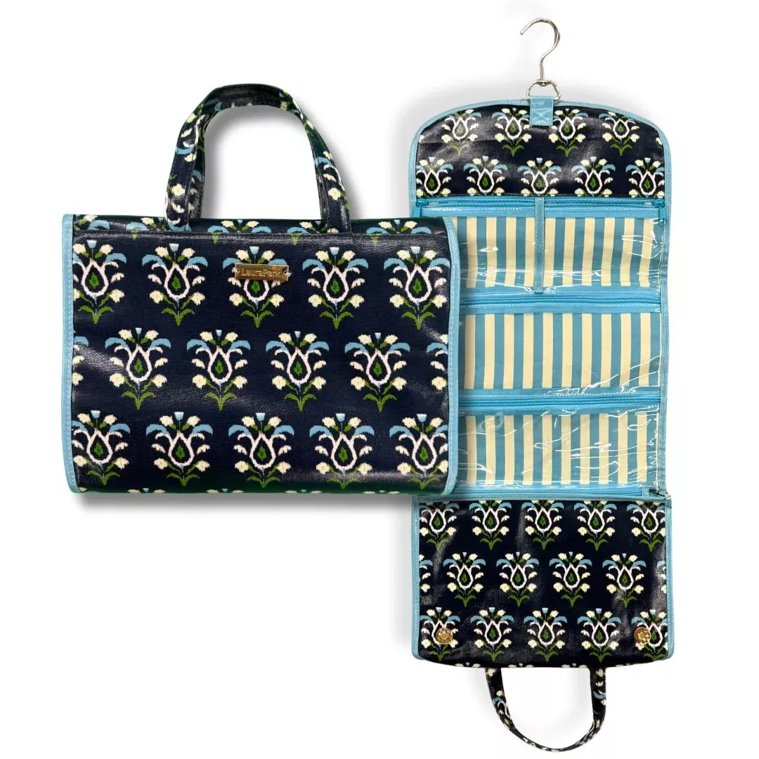 Laura Park Designs - Hanging Travel Case, Rosemary Indigo