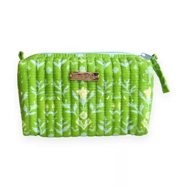 Laura Park Designs - Petal Garden Green Signature Cosmetic Bag