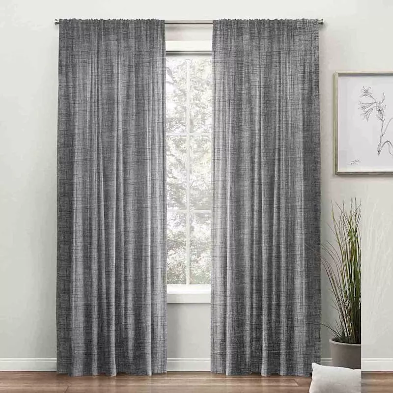 Legacy Black Sheer Curtain Panel, 84"