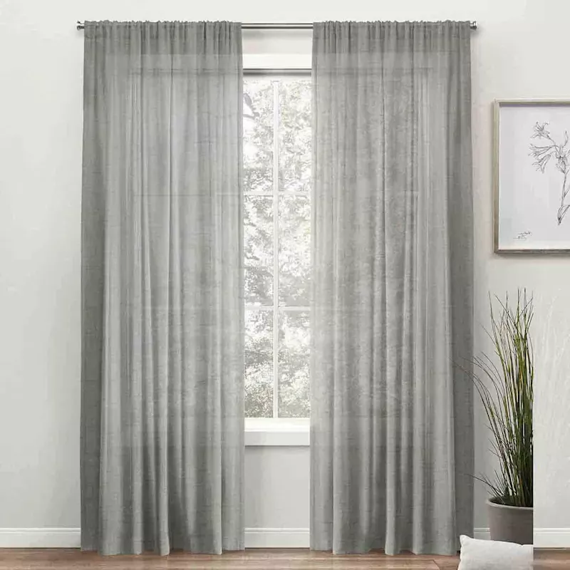 Legacy Grey Sheer Curtain Panel, 84"