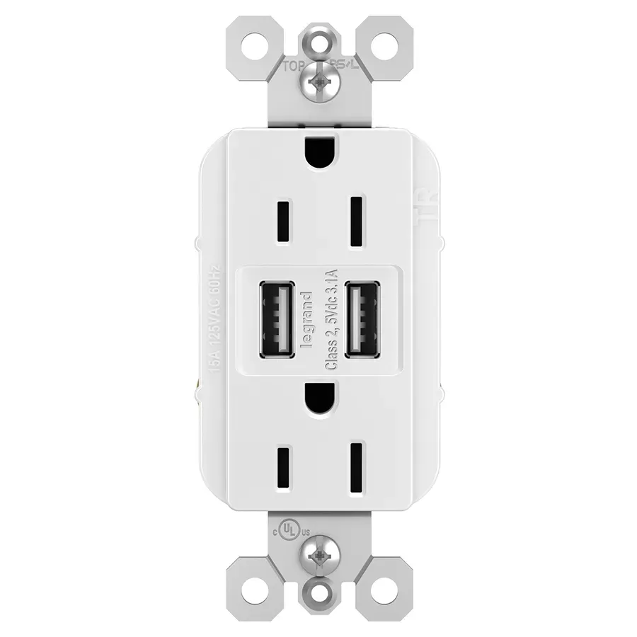 Legrand Pass & Seymour 15 Amp USB Combo Outlet
