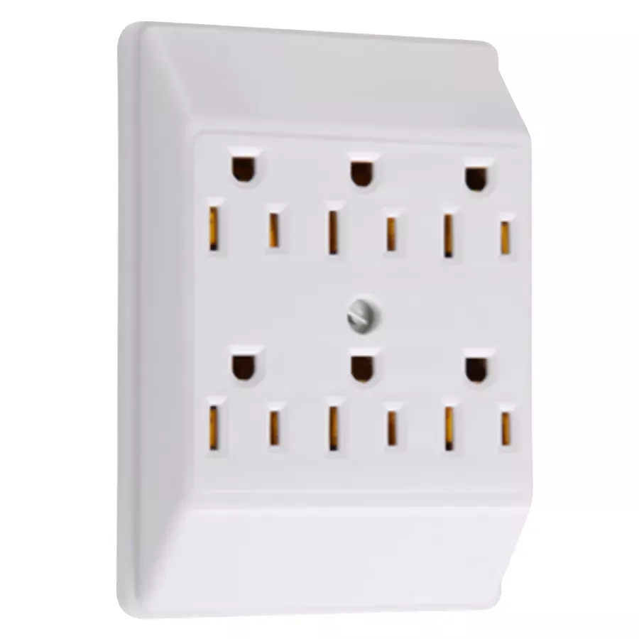 Legrand Pass & Seymour 2 to 6 Outlet Plug-In Adapter - White