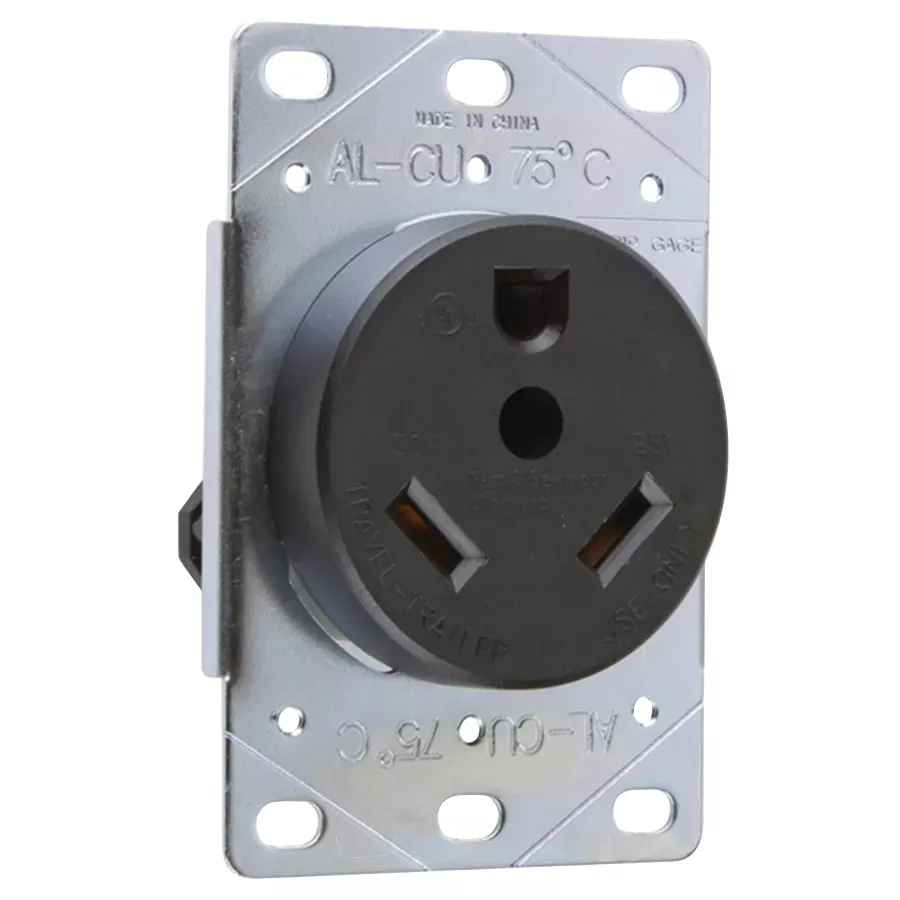 Legrand Pass & Seymour 30 Amp Travel Trailer Outlet - Black