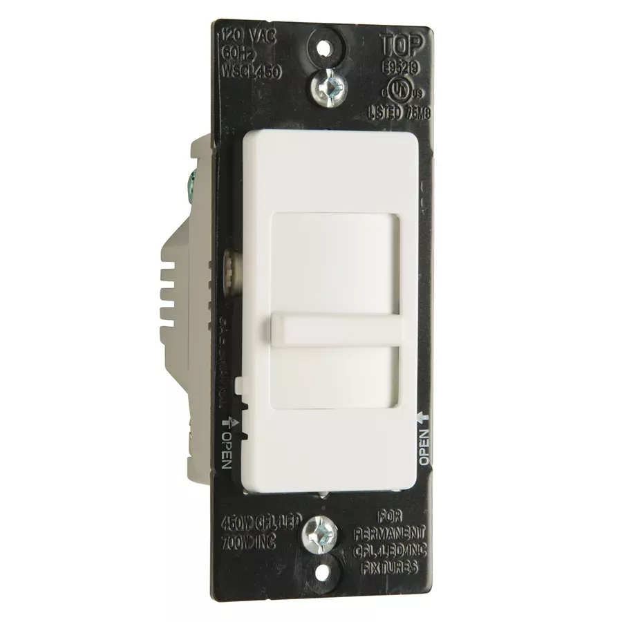 Legrand Pass & Seymour 700w Slide CFL/LED Dimmer Non-Preset Plates - White